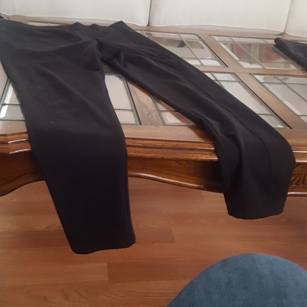 Black straight leg stretch pants x 2